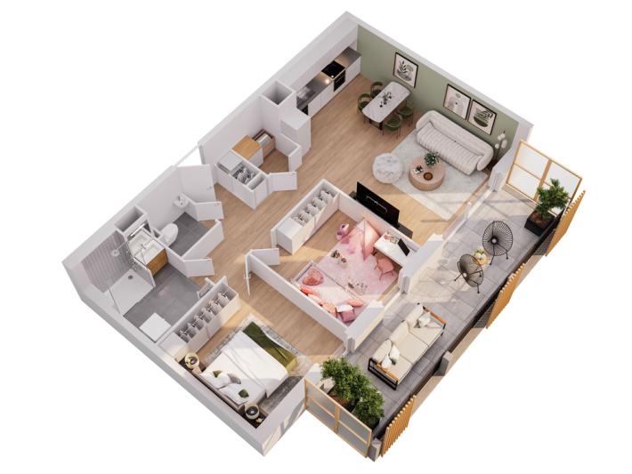 Coeur Acacia - Axonométrie - T3